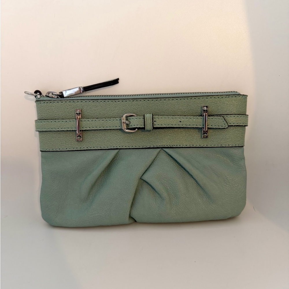 Simply Vera Vera Wang Mint Green Zip Top Clutch - Picture 2 of 14